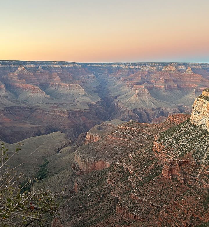 Un coucher de soleil sur le Grand Canyon aux USA